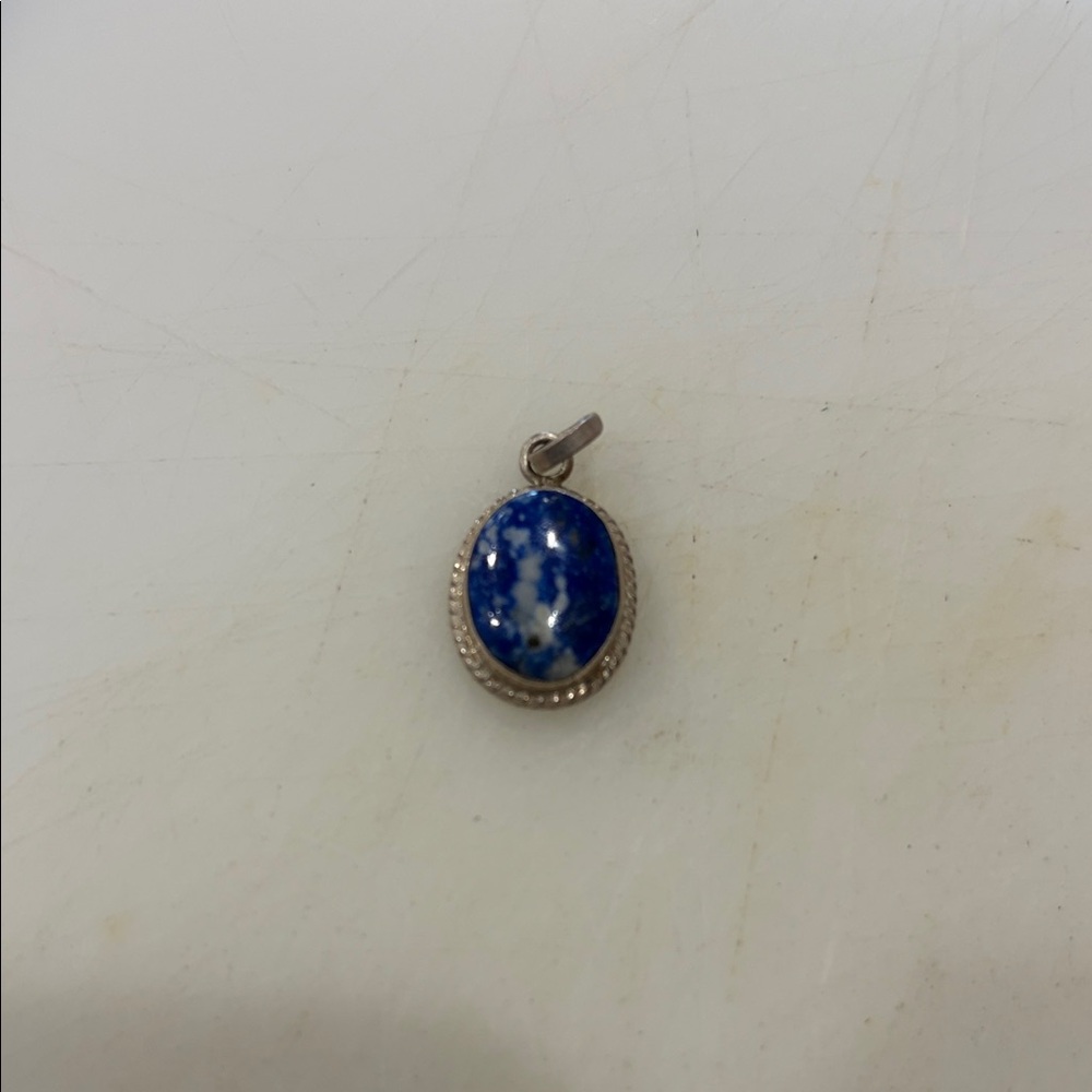 Lapis Lazuli Pendant Sterling Silver Pendant Necklace Charm - Women Jewelry